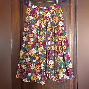 Vibrant Floral A-Line Skirt